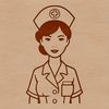 A female nurse in professional attire, suitable for vector design and clip art purposes.