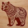 Wildlife Illustration: Stylized Bear A stylized illustration of a bear standing on its hind legs, featuring intricate details.