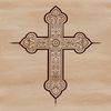 Ornate cross icon with detailed design, suitable for religious and decorative purposes.