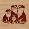 A vector graphic representation of an otter, suitable for editing and customizing with design software.
