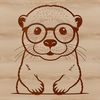 A vector illustration of a wild animal otter, suitable for editing in Procreate or Illustrator.