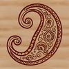 A detailed ornate paisley shape with intricate patterns, ideal for use in vector art designs.