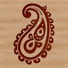 A stylized ornate paisley shape suitable for vector art design.