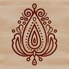 A stylized paisley shape with ornate details suitable for vector art designs.