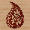 A classic ornate floral pattern featuring a traditional paisley shape, ideal for vector art designs.