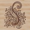 A detailed ornate paisley shape, suitable for vector design and cutting machine projects.