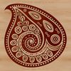 Intricate Paisley Design Template Detailed, intricate paisley shape for crafting and design projects.