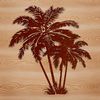 Beautiful Palm Leaf Silhouette SVG A single palm tree in a tropical landscape setting.