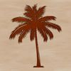 White Background Palm Tree Illustration A stylized illustration of a palm tree against a simple white background, suitable for digital use and customization.