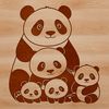 Beautiful Panda Graphics A stylized illustration of a panda in its natural habitat.