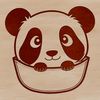 Vector Graphic of a Giant Panda Bear A cartoon illustration of a giant panda in black and white lines, created as vector art.