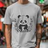Beautiful Wildlife Creature SVG A stylized illustration of a giant panda in a natural environment with floral elements.