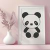 Wildlife Icon - Panda SVG A large black-and-white mammal native to China, often found in bamboo forests.
