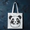 Cute Panda Illustration in Black and White A black and white illustration of a wild panda in a natural setting.
