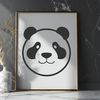 A simplified illustration of a panda in a digital format.