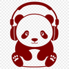 Cute Panda in Headphones A simple illustration of a panda wearing headphones, suitable for various design projects.