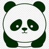 Cute Panda in a Natural Setting A cartoon illustration of a giant panda in a natural habitat setting.