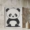 Beautiful Panda Graphic Design A digital illustration of a wild panda in a vector format.