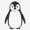 Beautiful Black and White Penguin Design A black-and-white illustration of a penguin in a standing position.