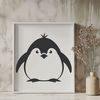 Simple Penguin Vector Design for Cutting Machines A simple illustration of a penguin in a standing position.