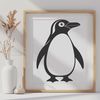 Free Penguin Illustration Download A stylized illustration of a penguin, depicted in simple shapes to ensure scalability.