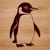 Line Art Penguin Vector Graphic A simple line art illustration of a penguin in a standing position, suitable for various design applications.