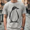 Cute Black and White Bird Illustration A simple illustration of a penguin, featuring a black and white bird with distinctive waddling stance.