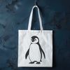 Penguin Line Drawing Artwork Design A digital illustration of a penguin in black and white line art style.