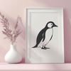 Penguin SVG Icon Design A graphic illustration of a penguin in a simple style, suitable for use in digital designs.