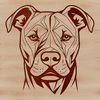 Dog Breed Head Illustrations in SVG Format A vector illustration of a Pitbull's head, suitable for use in digital design and cutting projects.