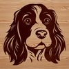 Fluffy Pet Portrait SVG File A illustration of a friendly-looking Cocker Spaniel with a fluffy head.