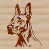 Vector Great Dane Graphic Design A detailed illustration of a large dog breed with a distinctive head shape.