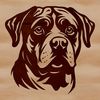 Beautiful Rottweiler Animal Design SVG File A detailed vector design of a Rottweiler breed dog's face and body features.