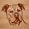 Pitbull Head Silhouette Vector Graphic A detailed illustration of a Pitbull's head, suitable for clip art or vector design.