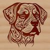 Rottweiler Illustration with Intricate Details A high-quality vector illustration of a rottweiler's head with ornate details.