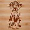 Large Dog Silhouette in Vector Format A large breed dog sitting on the ground.