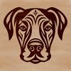 Detailed Dog Portrait Vector Art A Great Dane's head, depicted in detailed vector art.
