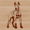 Large breed dog standing on its hind legs, illustration suitable for graphic design projects.