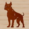 Beautiful Pitbull Dog Silhouette A high-quality vector image of a standing Pitbull breed dog.