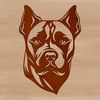 Pitbull Head Graphic Design Vector A high-quality digital illustration of a pitbull's head, suitable for use in various graphic design projects.