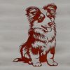 Free Shetland Sheepdog SVG Image A illustration of a sitting Shetland sheepdog, suitable for use in vector design and digital crafting projects.