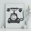Vector illustration of a classic telephone with sleek design.