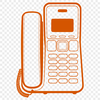 Vintage Phone Icon Illustration A digital illustration of a classic telephone with clean lines and simple design elements.