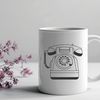 Bold Telephone SVG Design A simple illustration of a telephone with bold lines and minimalist design, suitable for vector art projects.
