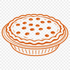 Delicious Vector Pie Illustration A classic dessert-style pie with a golden crust and filling, represented as a vector graphic.