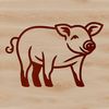 A standing farm animal, specifically a pig, illustrated in a vector format.