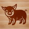 SVG Pig Clip Art A digital illustration of a standing pig, suitable for use in vector graphics and design projects.