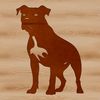 Adorable Standing Pitbull Vector Graphic A vector graphic illustration of a standing pitbull with detailed features.