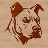 Lovely Pitbull Portrait Close-up illustration of a Pitbull's head, ideal for pet owners seeking clip art.