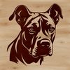 Pitbull Portrait Vector Graphic Vector graphic of a pitbull portrait.